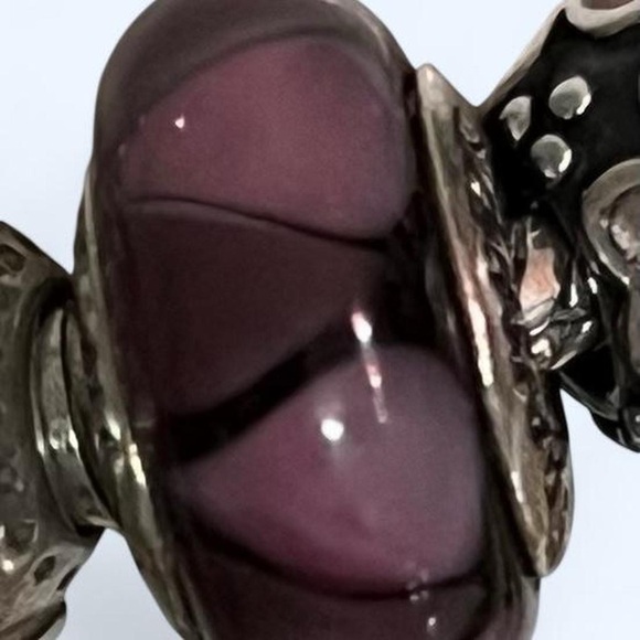 Pandora Silver and Murano glass Purple charm - Picture 3 of 7
